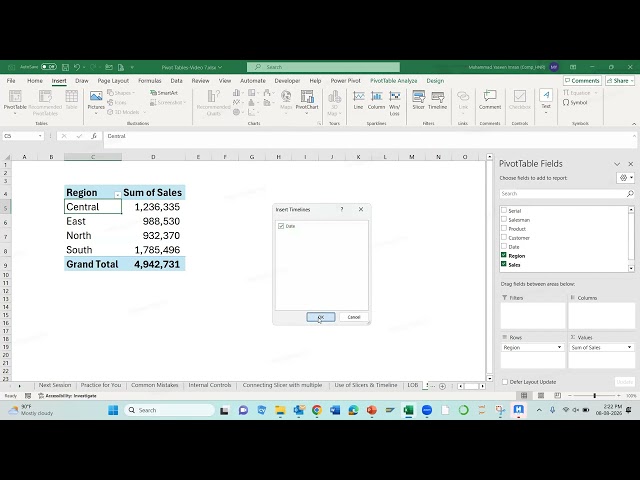 Excel Pivot Table Timeline | Filter by Month, Quarter & Year #Shorts