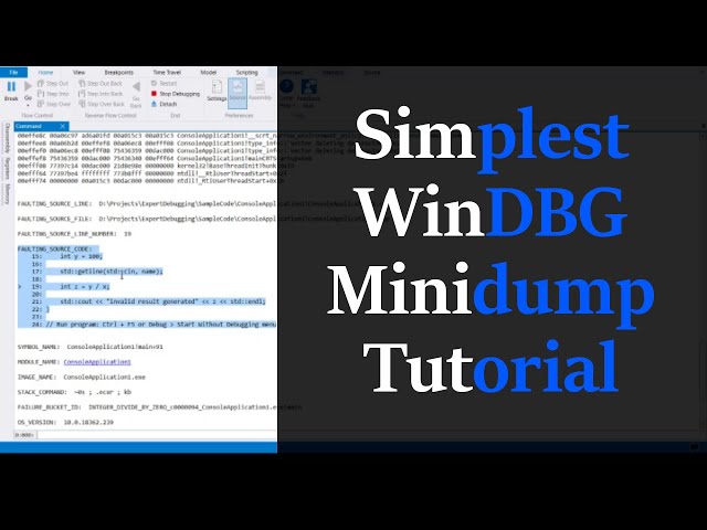 Simplest Windbg minidump tutorial