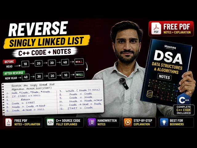 Reverse Singly Linked List Algorithm | Step-by-Step Explanation | Dry Run | DSA