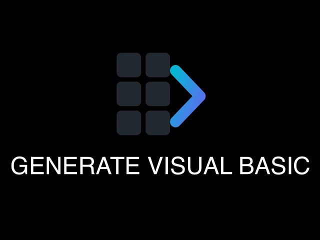 Quick Start - Generate Visual Basic