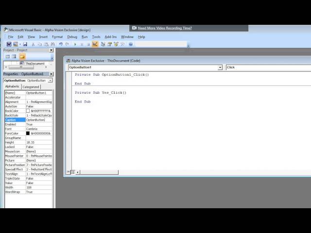 How to add command button  at MS word 2007