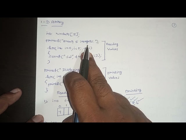1-D Array and 2 -Dimensional array in C Programming with examples :Lec -20