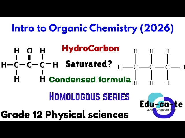 Introdcution to Organic Chemistry (2026) - Grade 12 Physical sciences