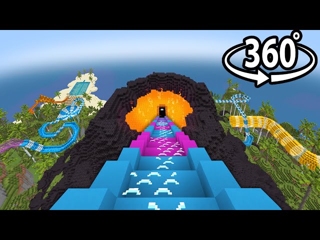 Minecraft 360° Volcano Water Slide