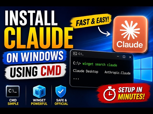 How to Install Claude on Windows Using CMD | WinGet Tutorial