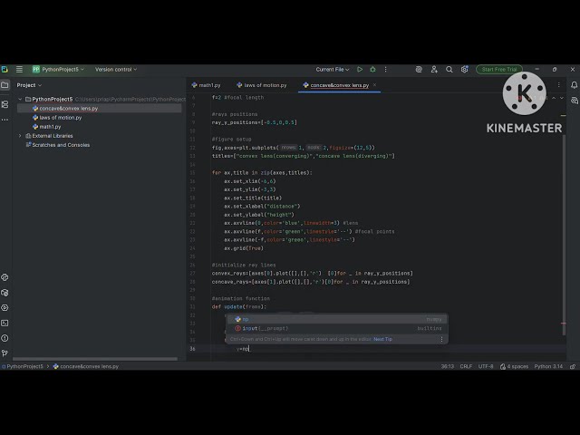convex and concave lens using python code