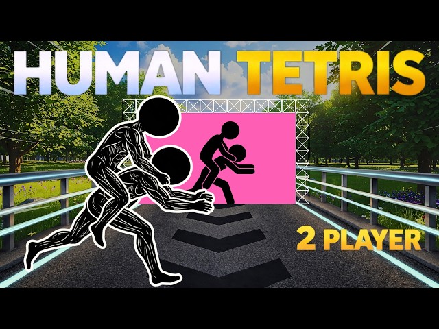 HUMAN TETRIS х 2 Player Co-op 🔥 | Interactive Warm Up Challenge | NATURE