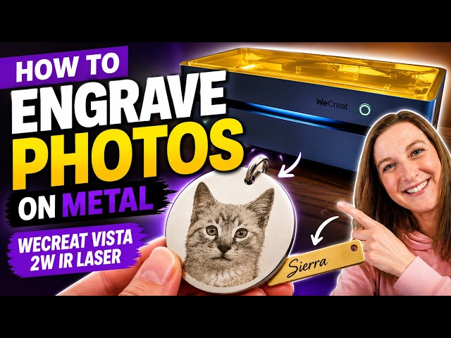 How to Engrave Photos on Metal Jewelry & Stainless Steel (WeCreat Vista 2W IR Laser)