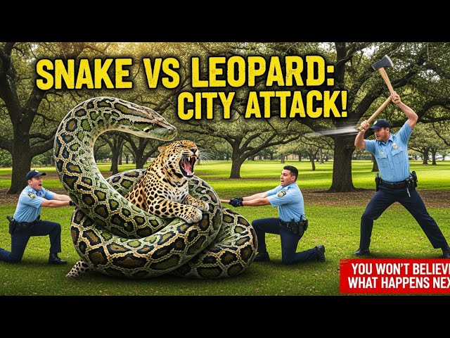 Rescue Heroes Confront Colossal Python to Free Leopard!