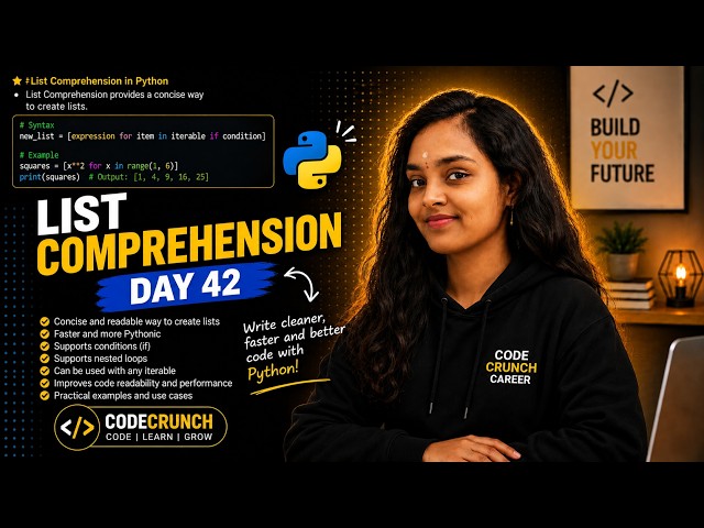 List Comprehension Made SUPER Easy!⚡| Day 42 | 100 Days of Python | Interview Question