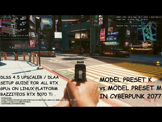 DLSS 4.5 Upscaler Transformer v2.0 Setup for All RTX GPUs on Linux Bazzite OS Cyberpunk 2077 5070 Ti