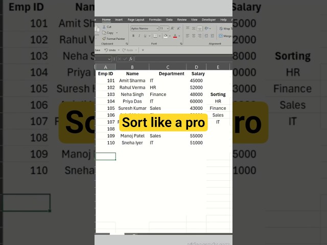 This Excel Trick Will Change How You Search & Sort Data (XMATCH + SORT) #shorts #shortvideo #excel