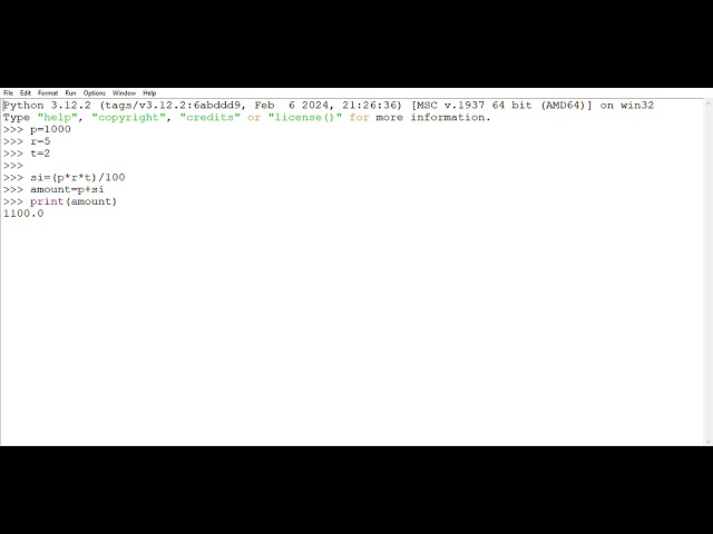 Python program : WAP to find simple interest and total amount 