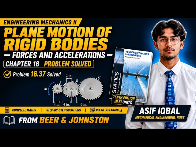 Engineering Mechanics II | Problem 16.37 Solved | Plane Motion of Rigid Bodies