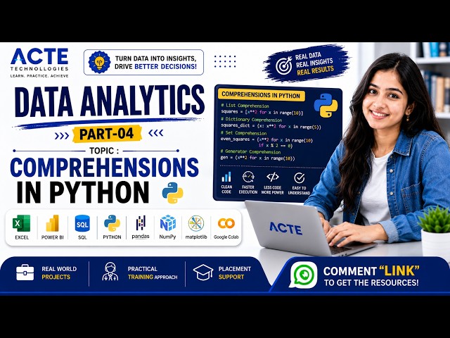 Python Comprehensions Explained | Python for Data Analytics Part 04 | Python Tutorial for Beginners