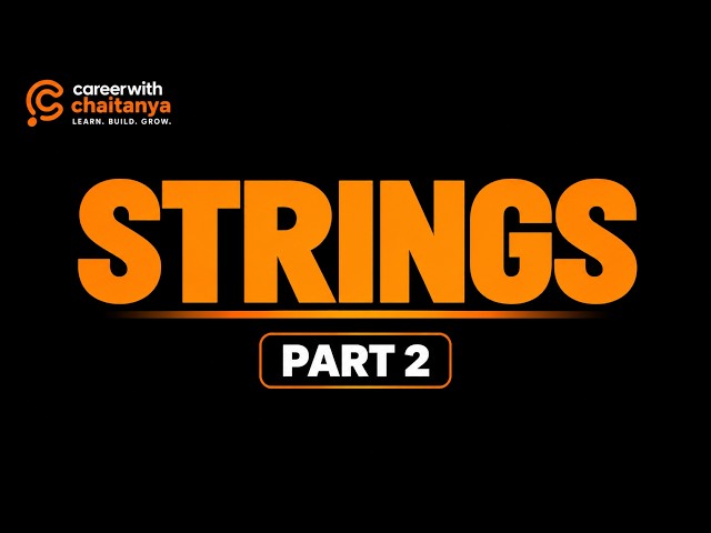 DSA Strings Part 2 | Python String Problem Solving | DSA for Beginners | Career with Chaitanya