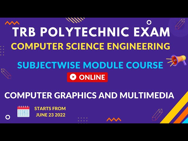 TRB Polytechnic Exam -Computer Science Engineering - Computer Graphics & Multimedia SWMC |@ECCONCEPT