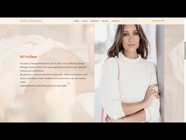 Massage Therapist Website Template — LMT & Spa | HTML CSS JS ($20, No WordPress)