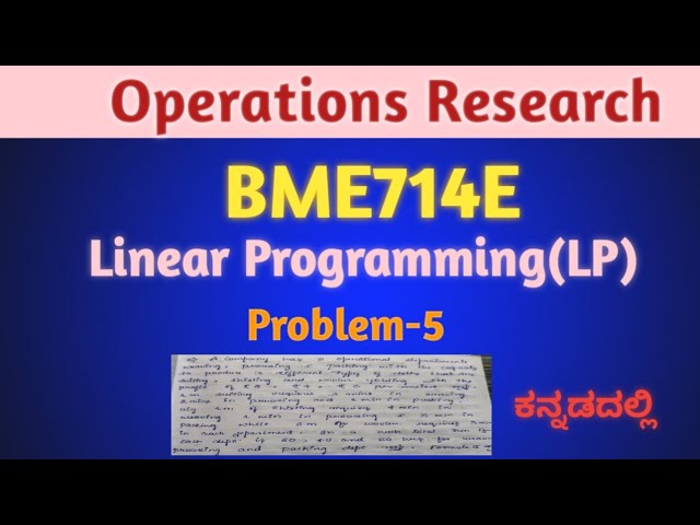Operations Research|problem-5|7th sem|LP problems|linear programming|Important questions||Eduyodha