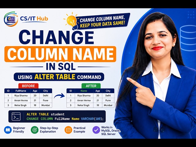 How to Change Column Name in SQL | ALTER TABLE RENAME COLUMN Tutorial