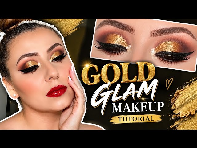 ✨ GOLD GLAM MAKEUP | Stunning Golden Eyes & Flawless Glam Makeup Tutorial
