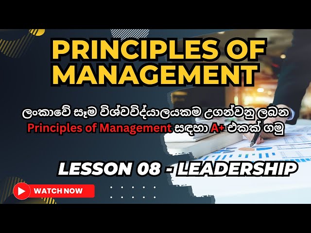 Principles of Management. Lesson 08 Leadership