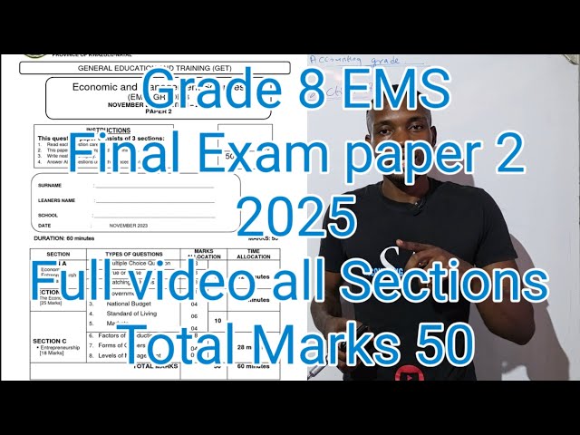 Grade 8 EMS Term 4 | Final Exam Paper 2 of 2025 (Economics management Sciences)
