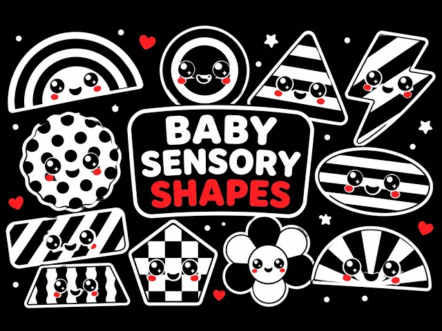 Baby Sensory Shapes for Newborns ⭐ | Black & White High Contrast Tummy Time