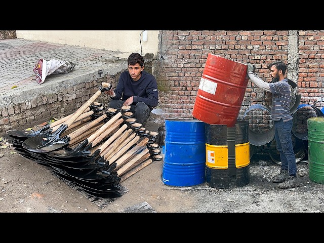 Incredible Process of Recycling Steel Oil Drums into High-Quality Shovels | Factory Manufacturing