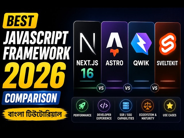 Best JavaScript Framework 2026: Next.js 16, Astro, Qwik, SvelteKit Comparison | বাংলা