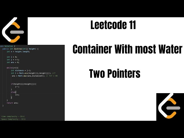 Container With Most Waster | Leetcode 11 #easy #java #leetcode