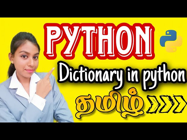 Dictionary in Python|Python Tutorial for beginners in tamil|Dictionary in python in Tamil