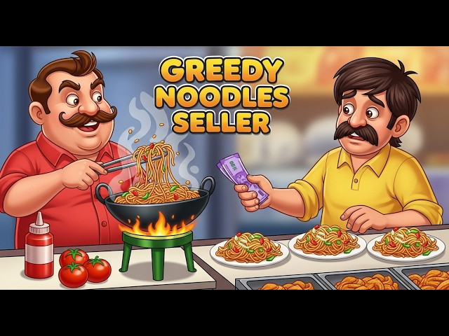 The Greedy Noodles Seller Learn English | English Stories | English Animated Stories | Moral Stories