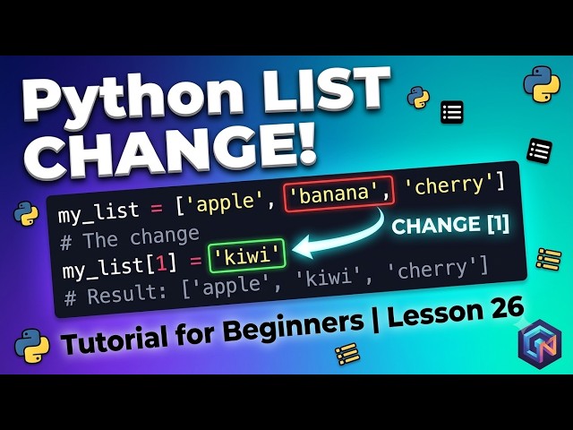 Modify List Elements in Python | Update Items in a Python List | Beginner Tutorial