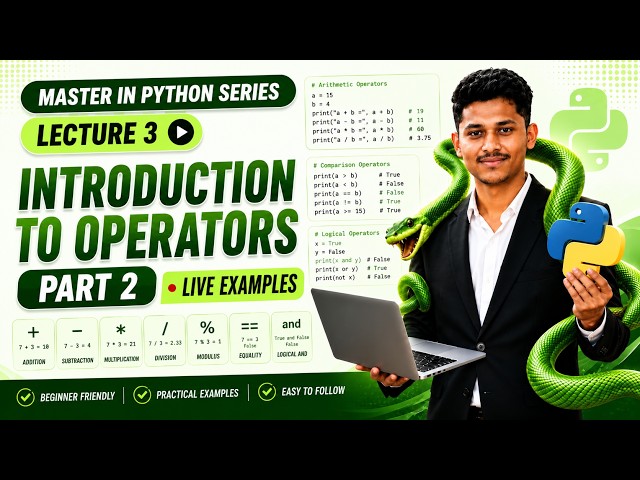 🔥 Python Operators Part 2 | Live Examples & Real Programs | Lecture 4