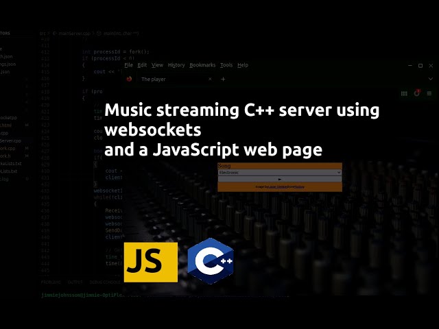 C++ server streaming music over websocket to webpage running javascript