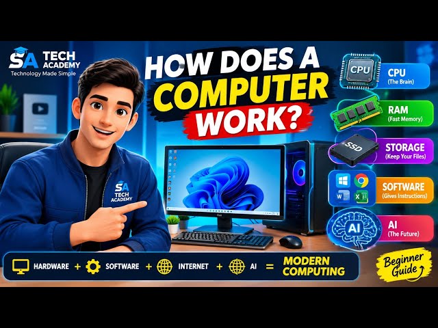 💻 What Is a Computer? Hardware, Software, CPU, RAM & AI Explained | Beginner Guide