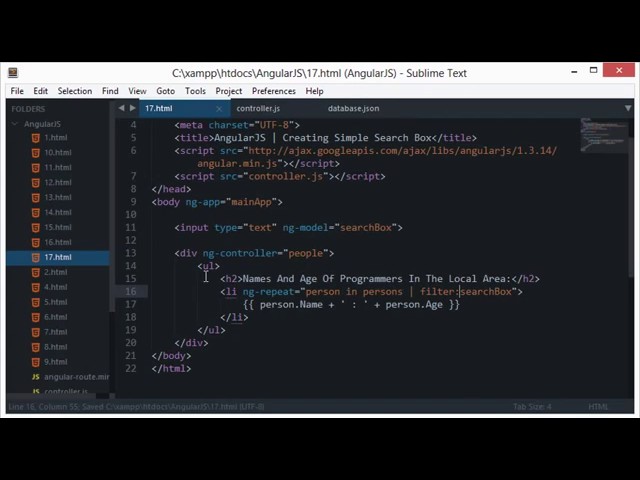 AngularJS Tutorial 17 Creating Simple Search Box