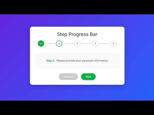 Step Progress Bar in JavaScript | HTML CSS JS Project