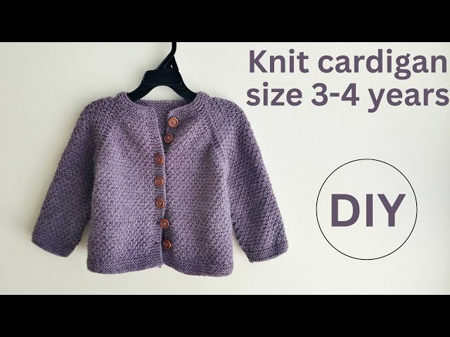 Knitting simple cardigan full tutorial. The Aster Cardigan. Size 3-4 years. Free knitting pattern