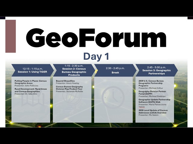 U.S. Census Bureau GeoForum – Day 1 Part 1