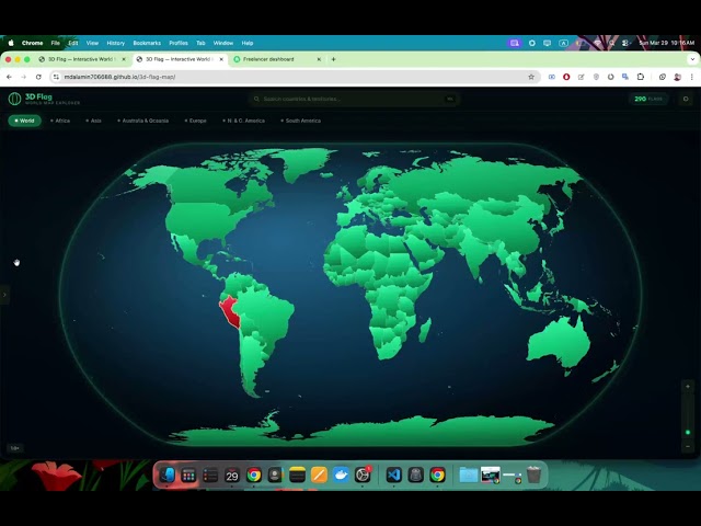 I Built a 3D Interactive World Map with Country Flags using JavaScript & D3.js