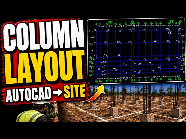 Column Layout Plan in AutoCAD | Grid Line & Column Marking Explained