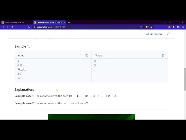 Testing Robot(Code-TSTROBOT) |CodeChef | Solutions |Factual |Codes