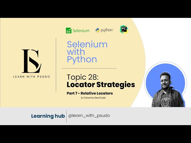Topic 28: Relative Locators in Selenium 4 | Learn Python Basics & Selenium from Scratch