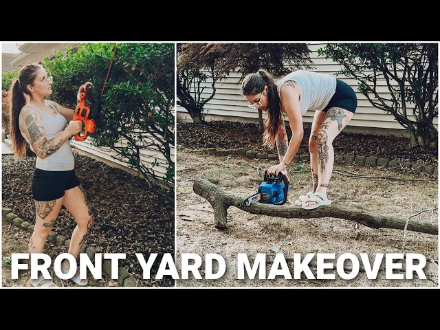 FRONT YARD WORK MAKEOVER | FRONT YARD CLEAN UP | DIY YARD PROJECTS