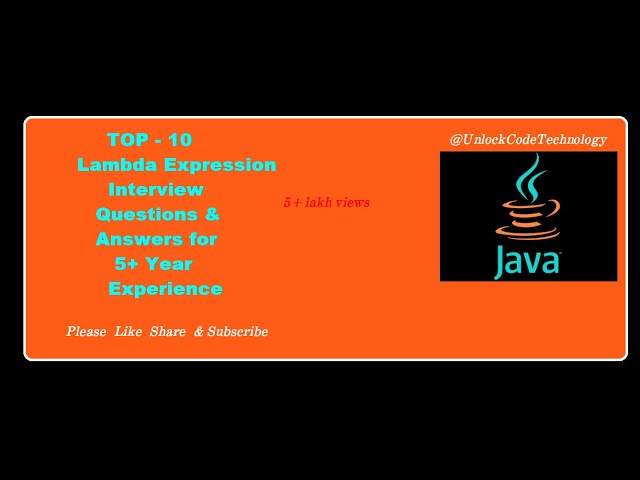 Lambda Expression Interview Questions & Answers | java8 | Lambda Expression Tutorial | Java8 LB