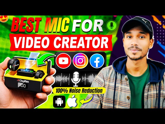 Best Wireless Mic for YouTube & Video Creators 2026  | New Mic 100% Noise Reduction | Android & iOS