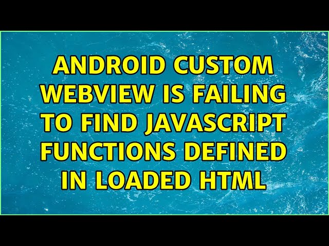 Android custom WebView is failing to find javascript functions defined in loaded HTML