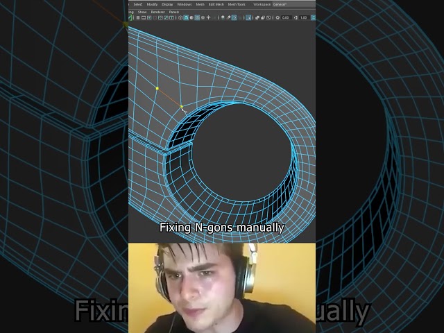 Noob vs Pro Artist: N-gons Fixing in Maya #mayatutorial #3dtips #shorts